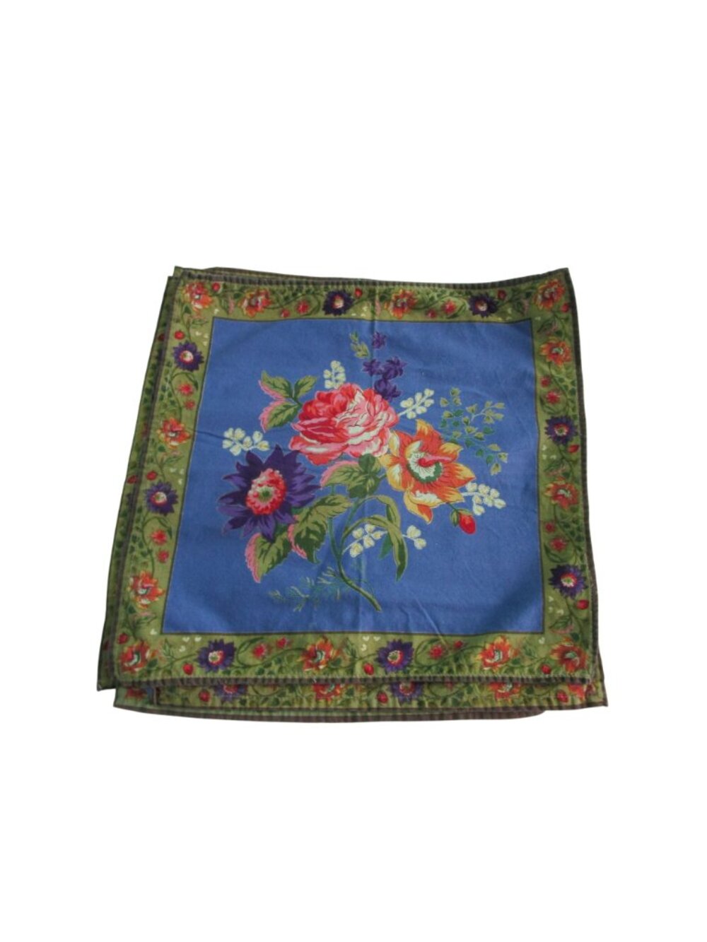 April Cornell Cottage Rose Floral Napkins Set Of 6 Blue Green Vintage Linens - Picture 5 of 12